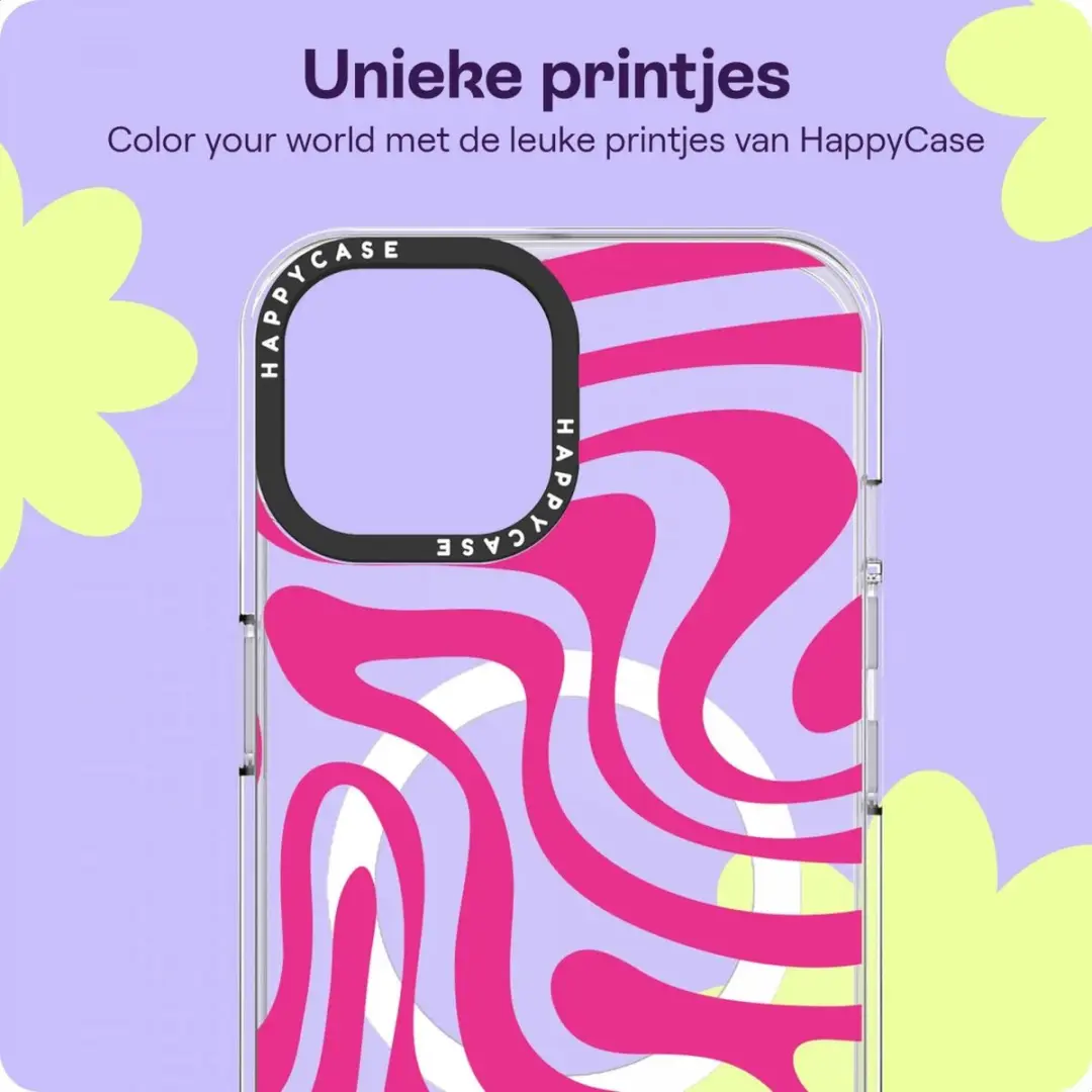 HappyCase Joy Hoesje iPhone 13/14/16e/17e - MagSafe - Bloemen Wavy Swirl - afbeelding 6 van 6