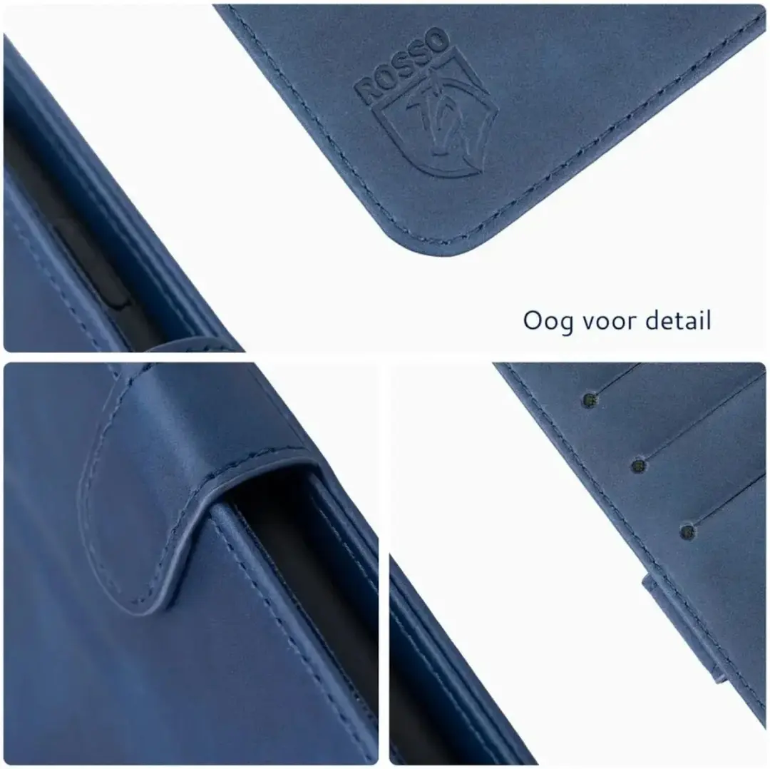 Rosso Element Wallet Book Case iPhone 16/17 - 3 Pasjes - Blauw - afbeelding 6 van 6