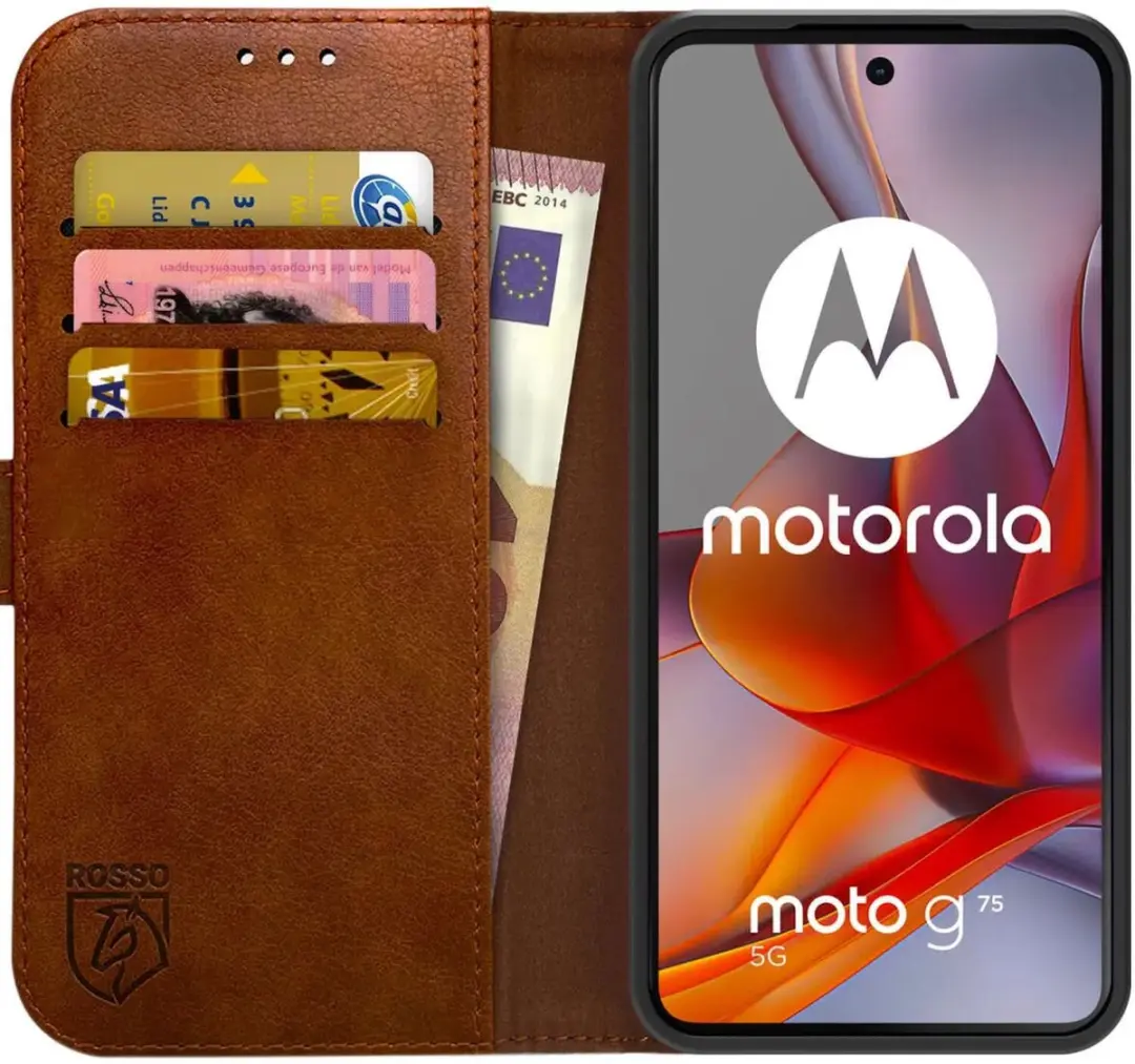 Rosso Element Wallet Book Case Moto G75