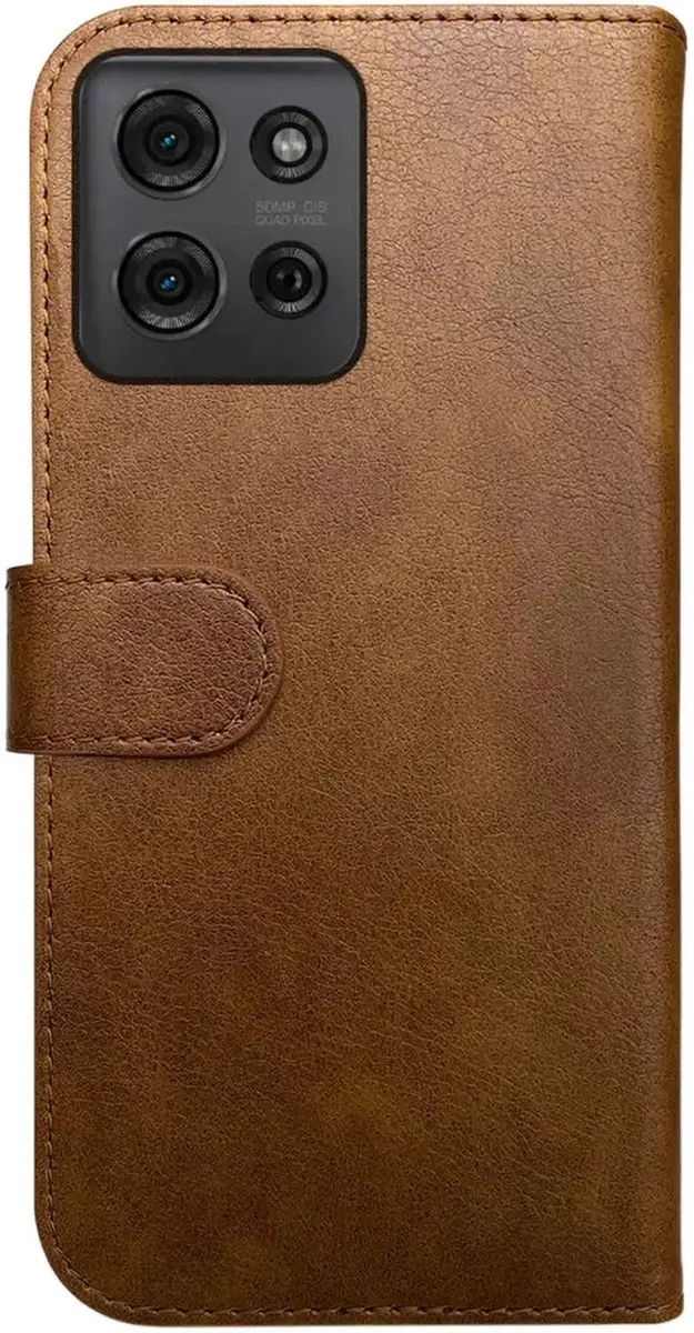 Rosso Element Wallet Book Case Moto G75 - 3 Pasjes - Bruin