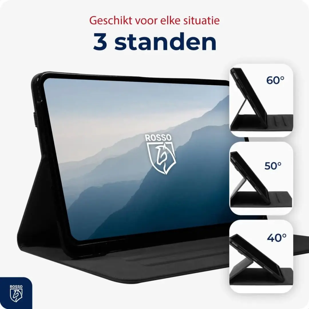 Rosso Deluxe Hoes Samsung Galaxy Tab S10 Plus - Echt Leer Zwart - 208671