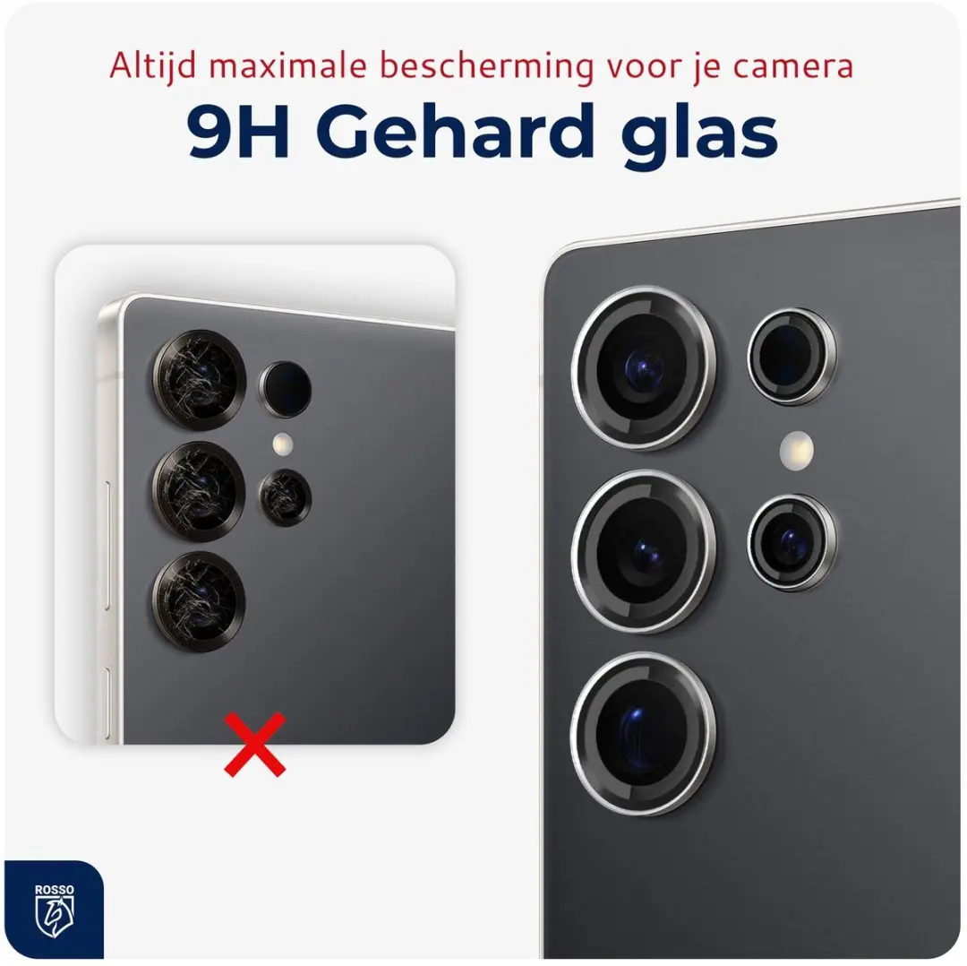 Rosso Camera Frame Protector Samsung Galaxy S25 Ultra - 9H Glas - Transparant - afbeelding 6 van 6