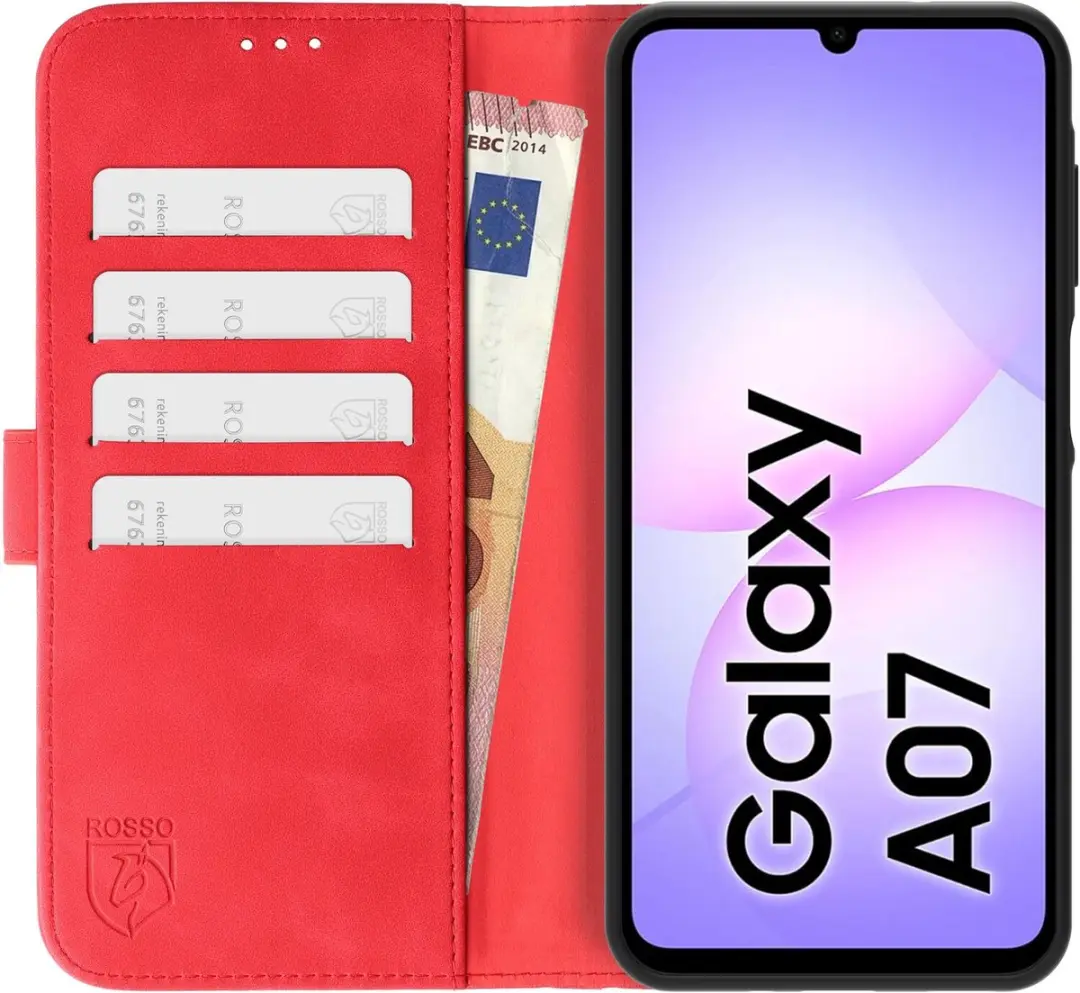 Rosso Element Wallet Book Case Samsung Galaxy A07 - 3 Pasjes - Rood