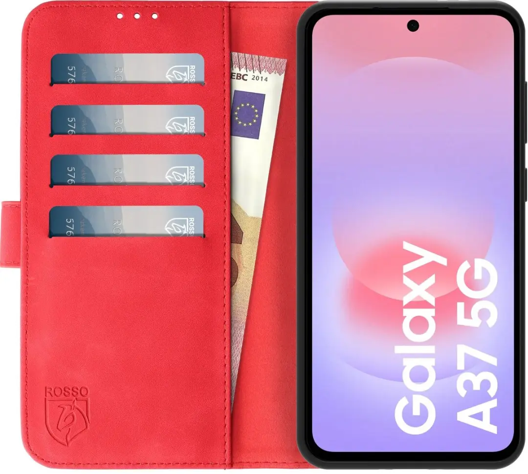 Rosso Element Wallet Book Case Samsung Galaxy A37 - 3 Pasjes - Rood