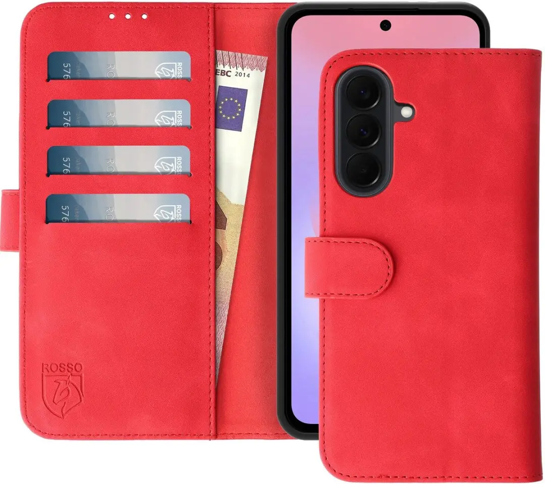 Rosso Element Wallet Book Case Samsung Galaxy A37 - 3 Pasjes - Rood