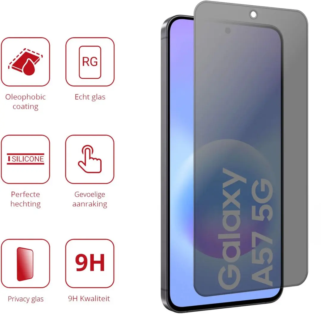 Rosso Privacy Screen Protector Samsung Galaxy A57 - 9H Glas