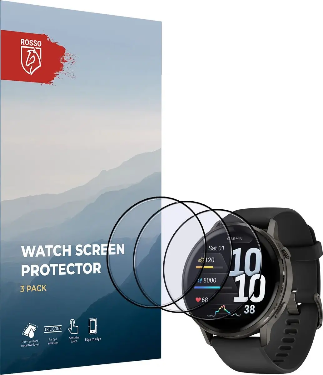 Rosso Hybrid Glass PMMA Screen Protector Garmin Venu 4 45mm - 3 Stuks