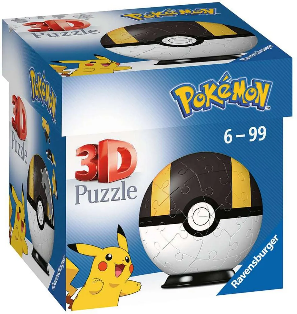 Ravensburger 3D Puzzel Pokémon Pokéball - 54 Stuks - Zwart/Wit