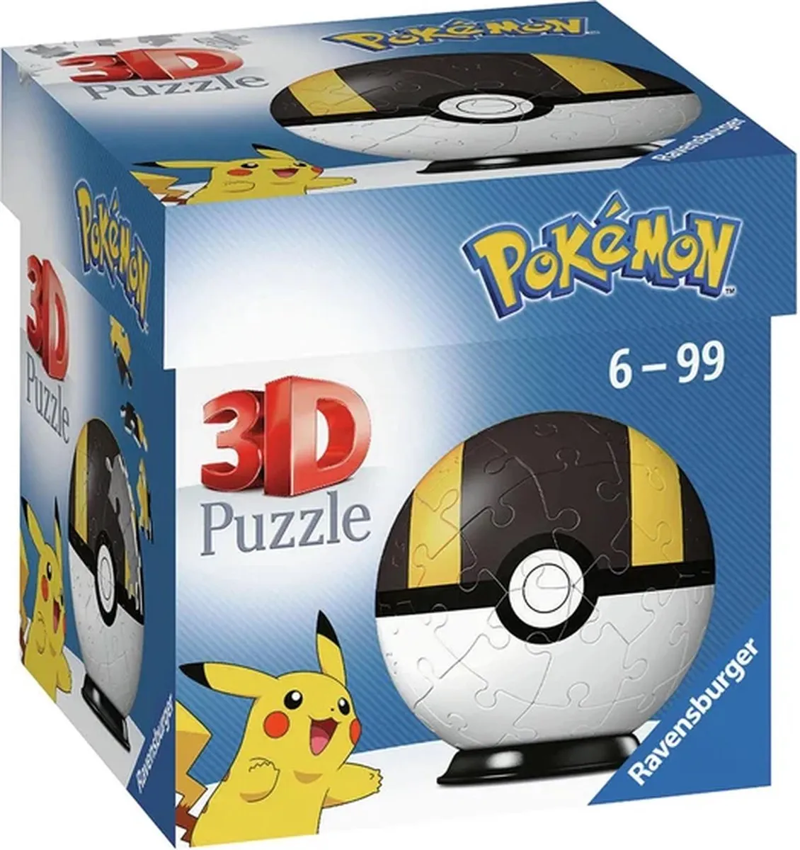 Ravensburger 3D Puzzel Pokémon Pokéball - 54 Stuks - Zwart/Wit