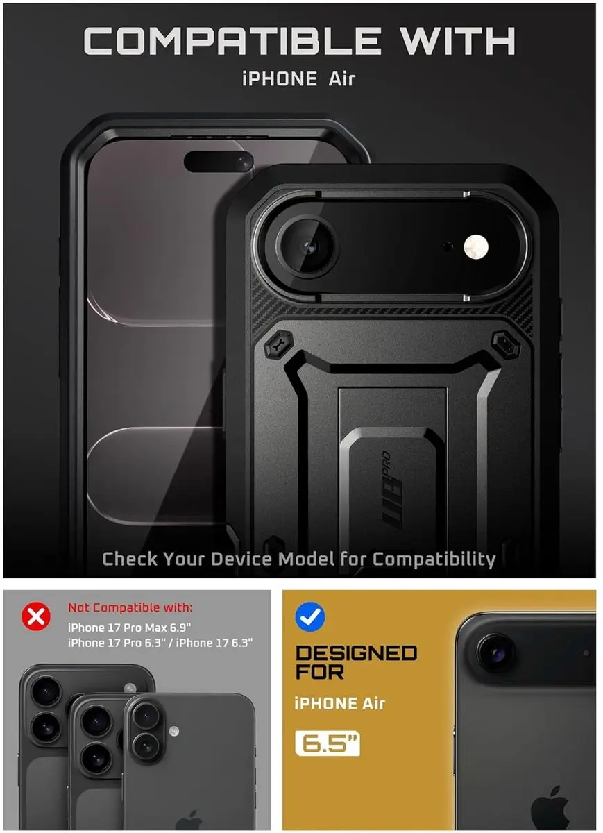 Supcase 360 Backcover iPhone Air 13938 - Zwart - afbeelding 6 van 6