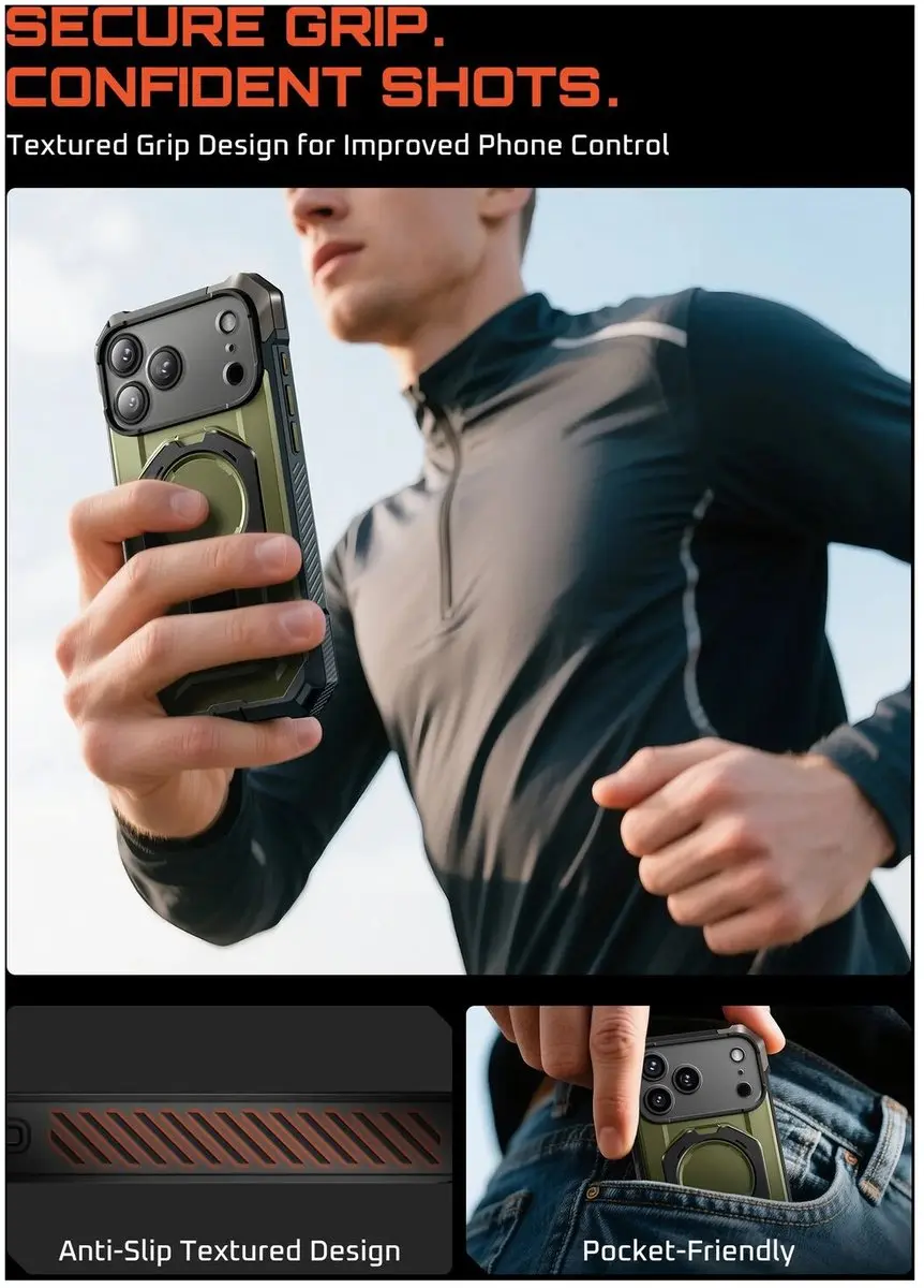 Supcase UB Grip Pro MagSafe Hoes iPhone 17 Pro Max - Zwart