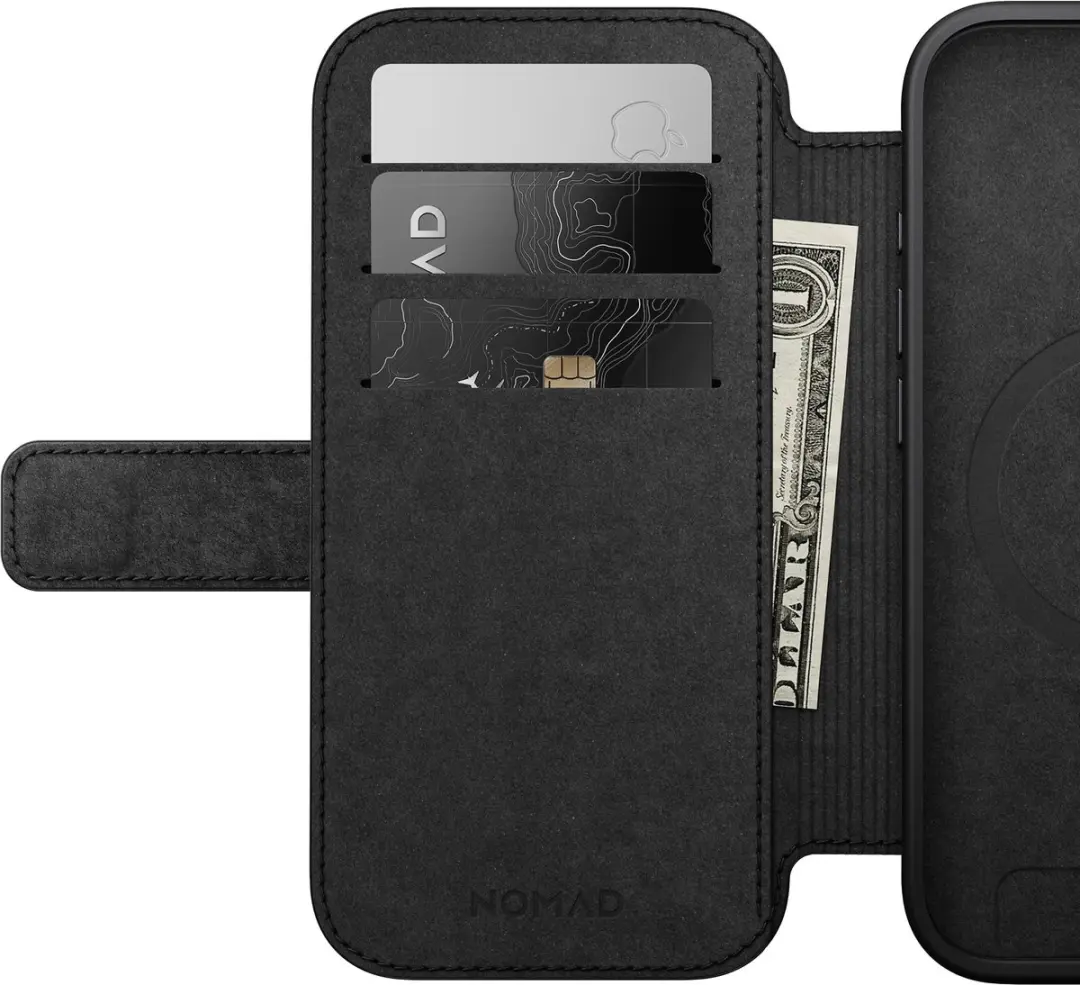 NOMAD Modern Lederen Folio iPhone 17 NM014216858 - 3 Pasjes - Zwart - afbeelding 5 van 6
