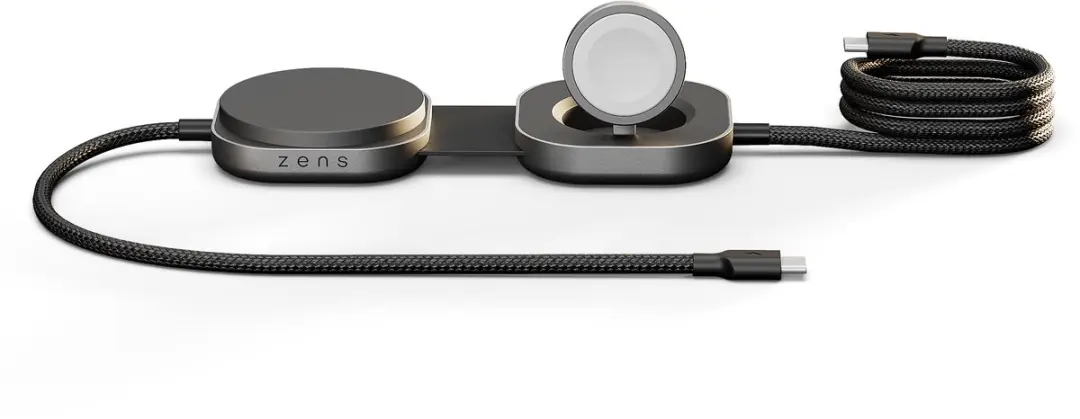 Zens Charging Cable Pro 3 1× Qi2 15 W Apple Watch USB-C 140 W draadloze oplaadk