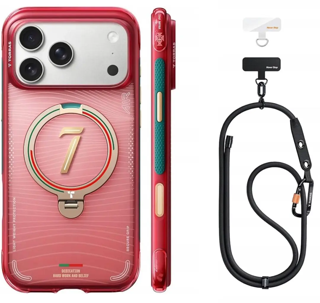 TORRAS x World Cup Limited Edition Hoes voor iPhone 17 Pro Max Rood + LoopGo Cla