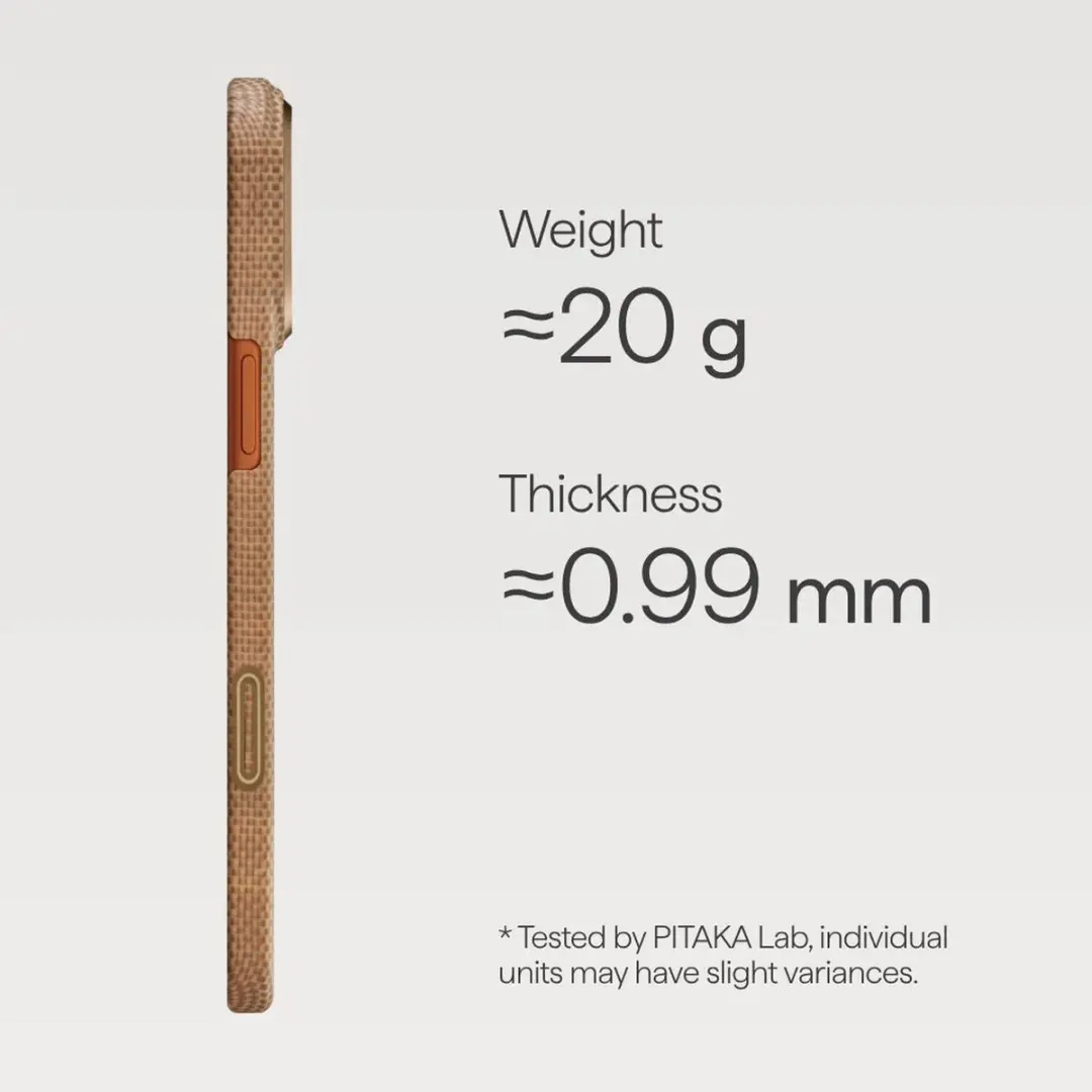 Pitaka Ultra-Slim Hoesje iPhone Air - 600D Aramidevezel - Golden Glint
