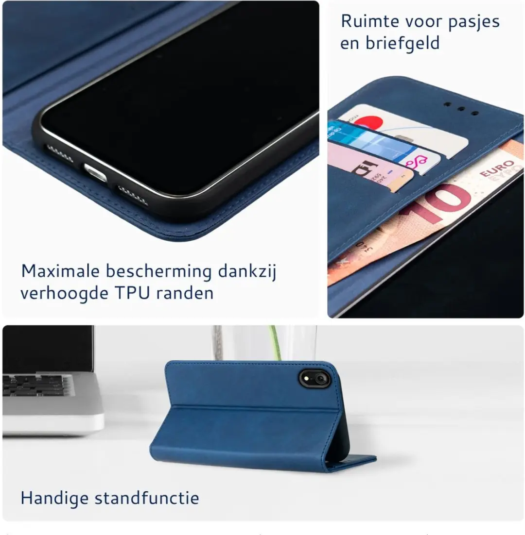 Rosso Element Hoesje iPhone 7/8 - 3 Pasjes - Blauw