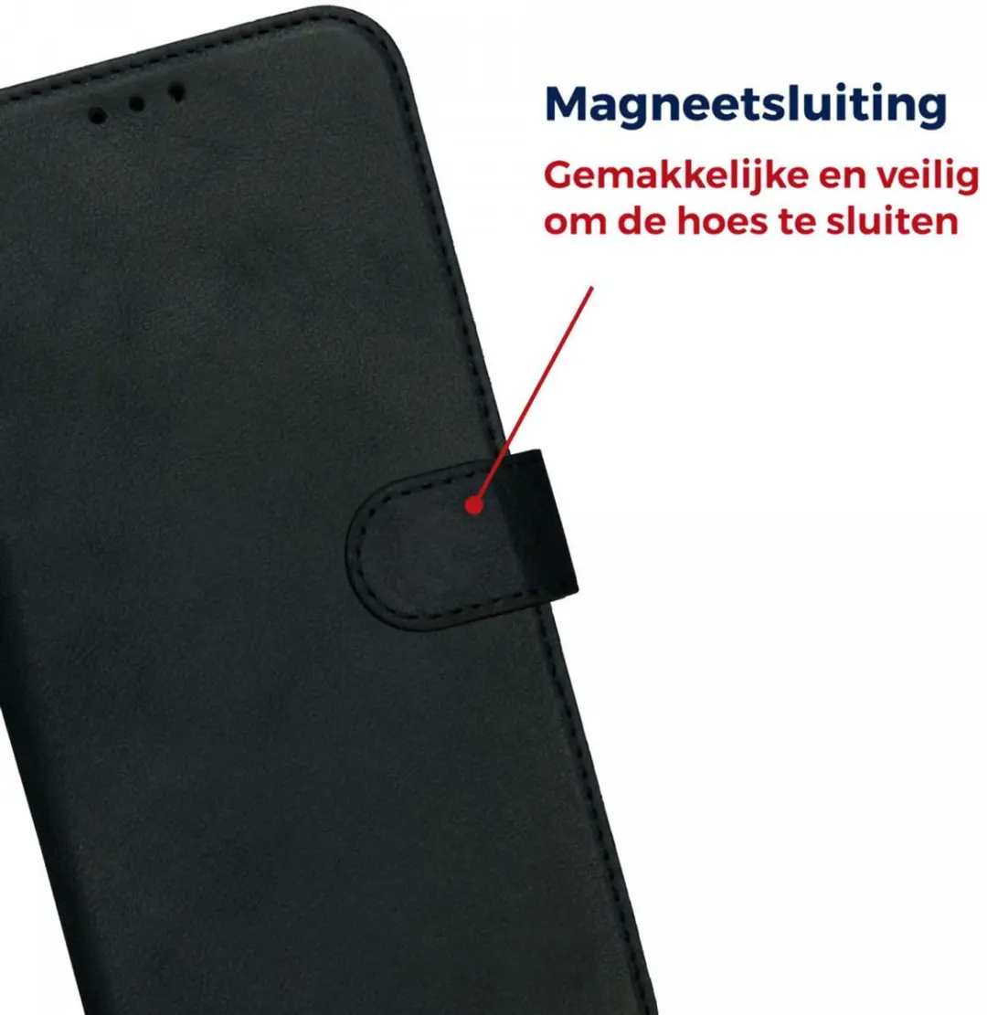 Rosso Deluxe Book Case Samsung Galaxy S22 Ultra - 3 Pasjes - Zwart