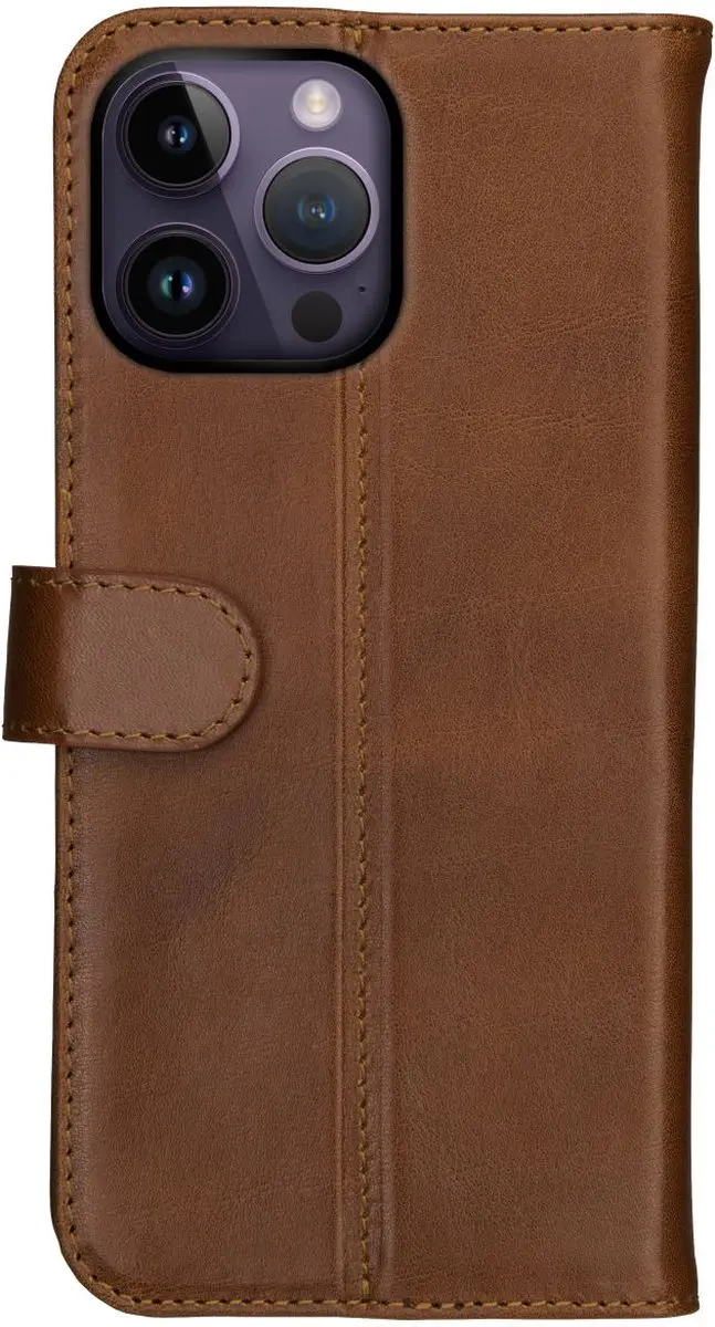 Rosso Deluxe Book Case iPhone 14 Pro - 3 Pasjes Bruin