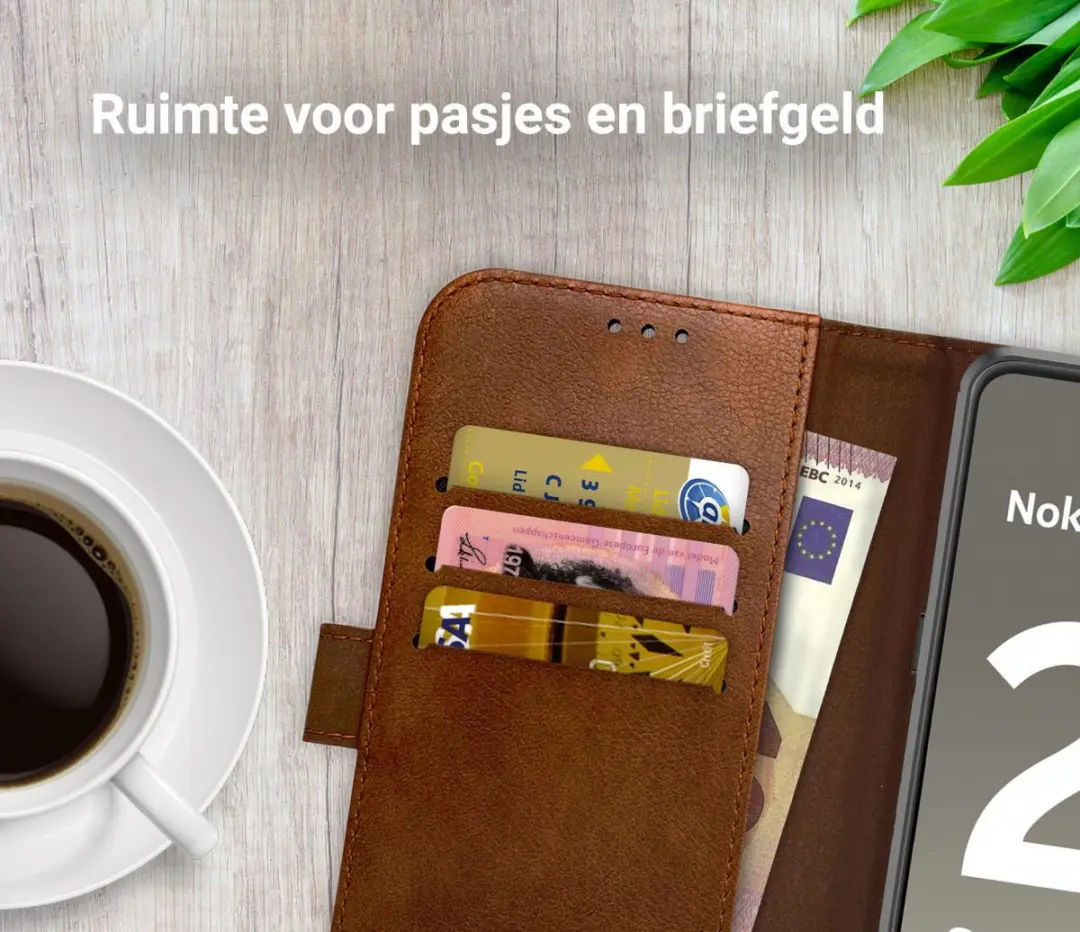 Rosso Element Nokia G21/G11 Book Cover Wallet - 3 Pasjes - Bruin