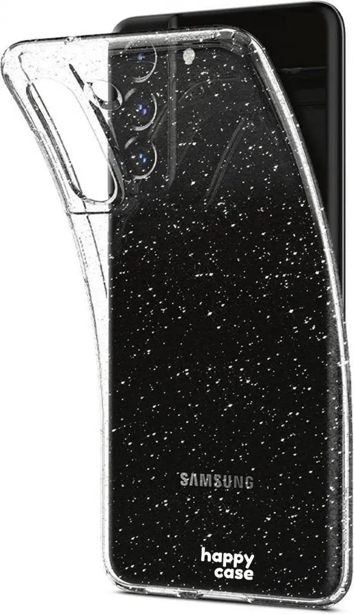 HappyCase TPU Hoesje Glitter - Samsung Galaxy S21 FE - Transparant