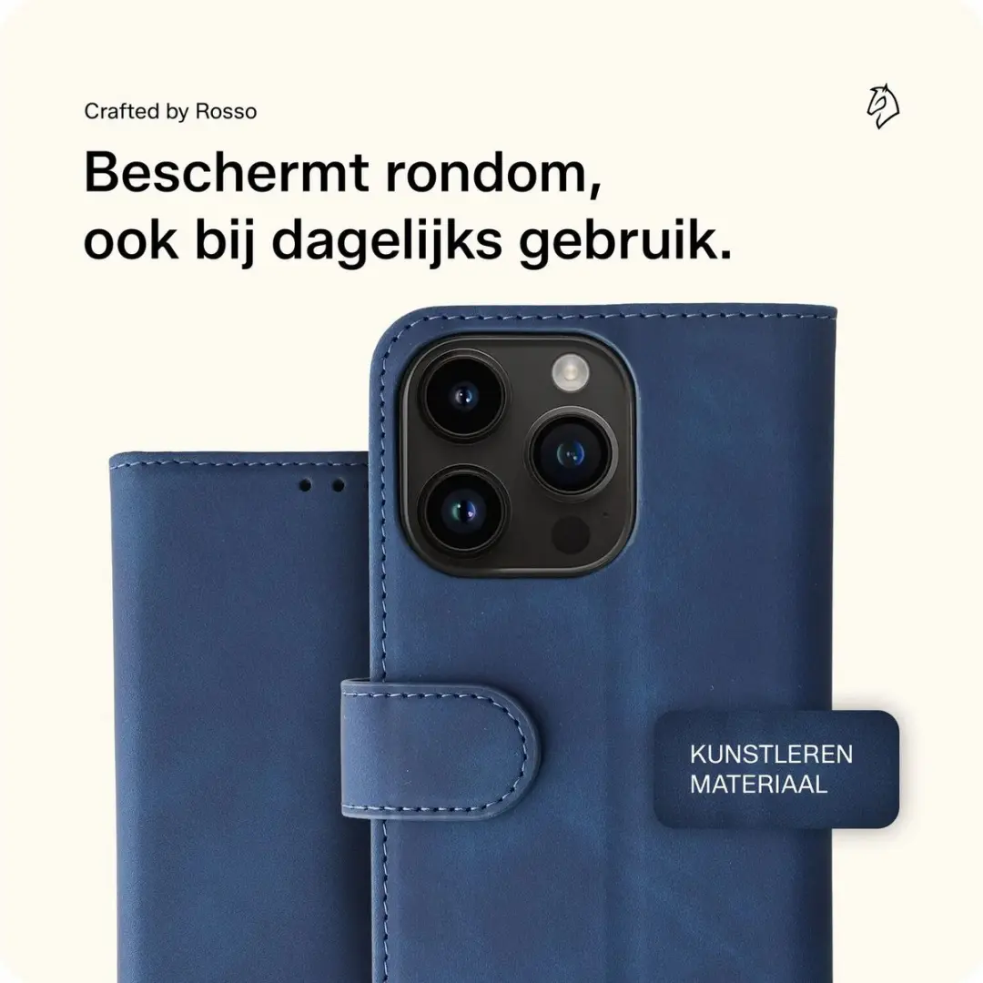 Rosso Element Book Case Wallet iPhone 14 Pro - 3 Pasjes - Blauw