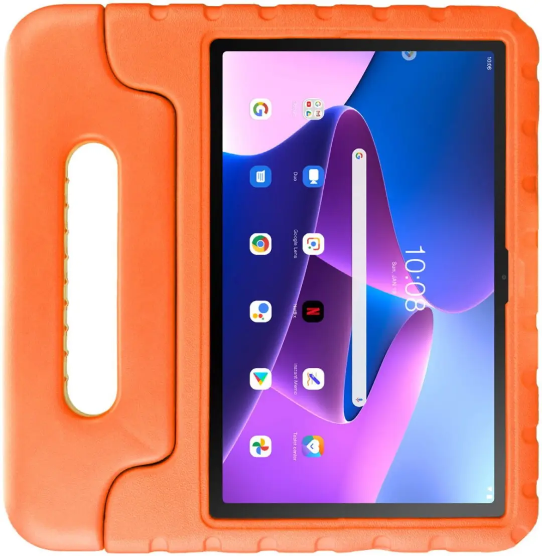 HappyCase Lenovo Tab M10 Plus Gen 3 Kinderhoes - Oranje - afbeelding 2 van 4