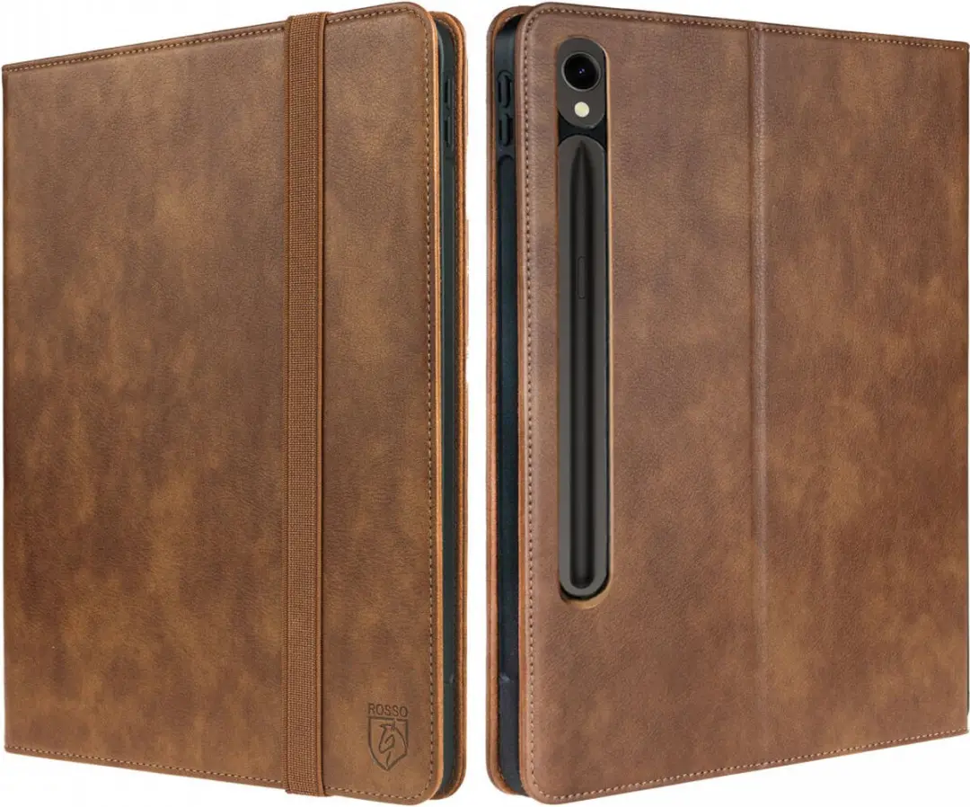 Rosso Element Book Case 165689 Hoes - Samsung Galaxy Tab S9 Bruin - afbeelding 6 van 6