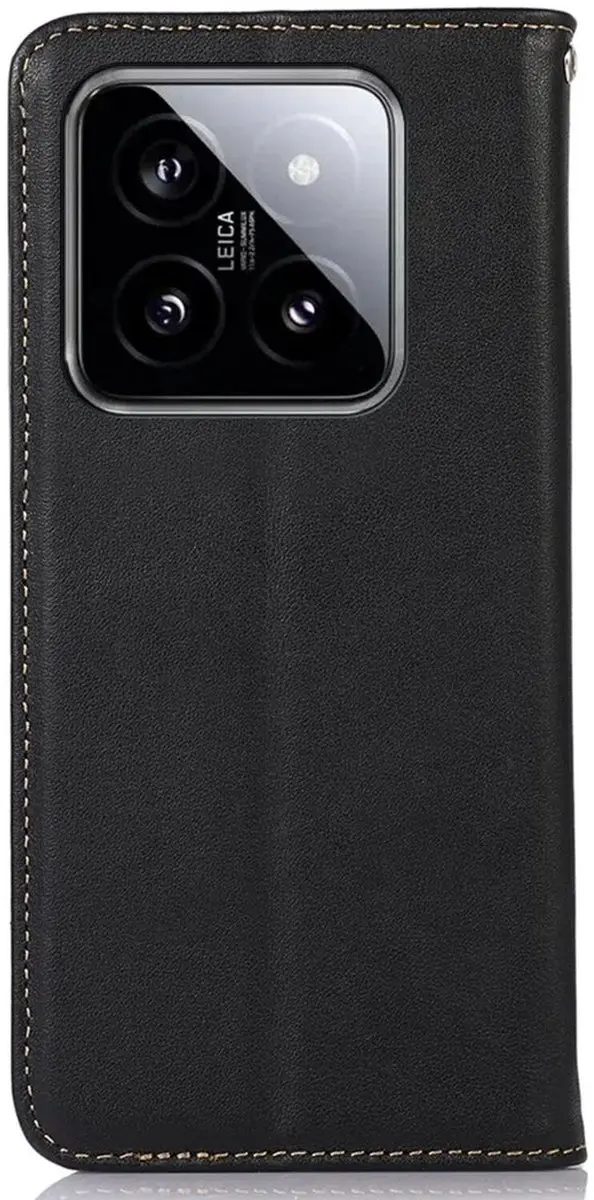 Khazneh Xiaomi 14 Wallet Hoesje - 2 Pasjes - Zwart