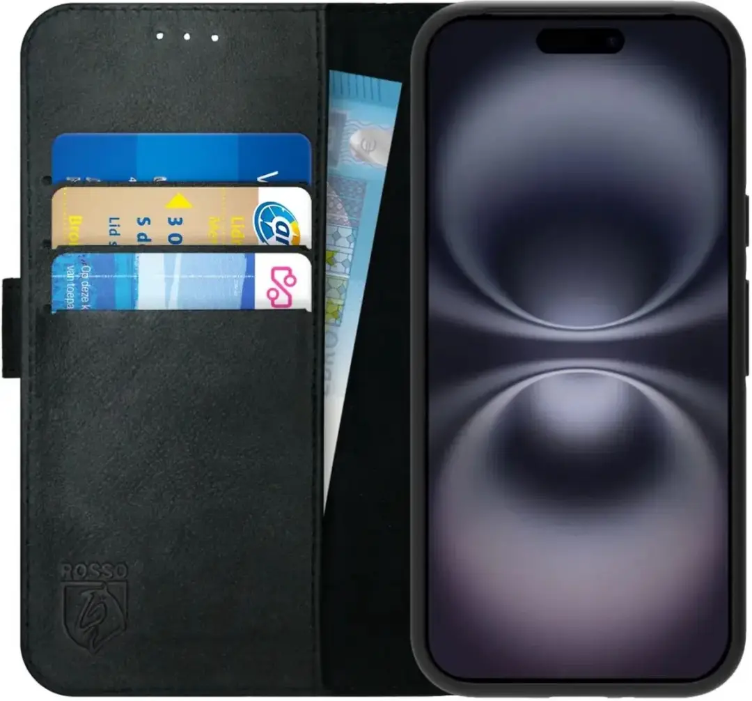 Rosso Deluxe Echt Leer Hoesje Geschikt voor Apple iPhone 16