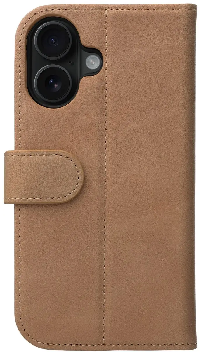 Rosso Elite 193589 Hoesje iPhone 16 - Echt Leer Lichtbruin - 3 Pasjes - afbeelding 6 van 6