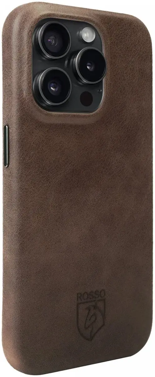 Rosso Elite 193637 Hoesje iPhone 16 Pro - Echt Leer - Bruin