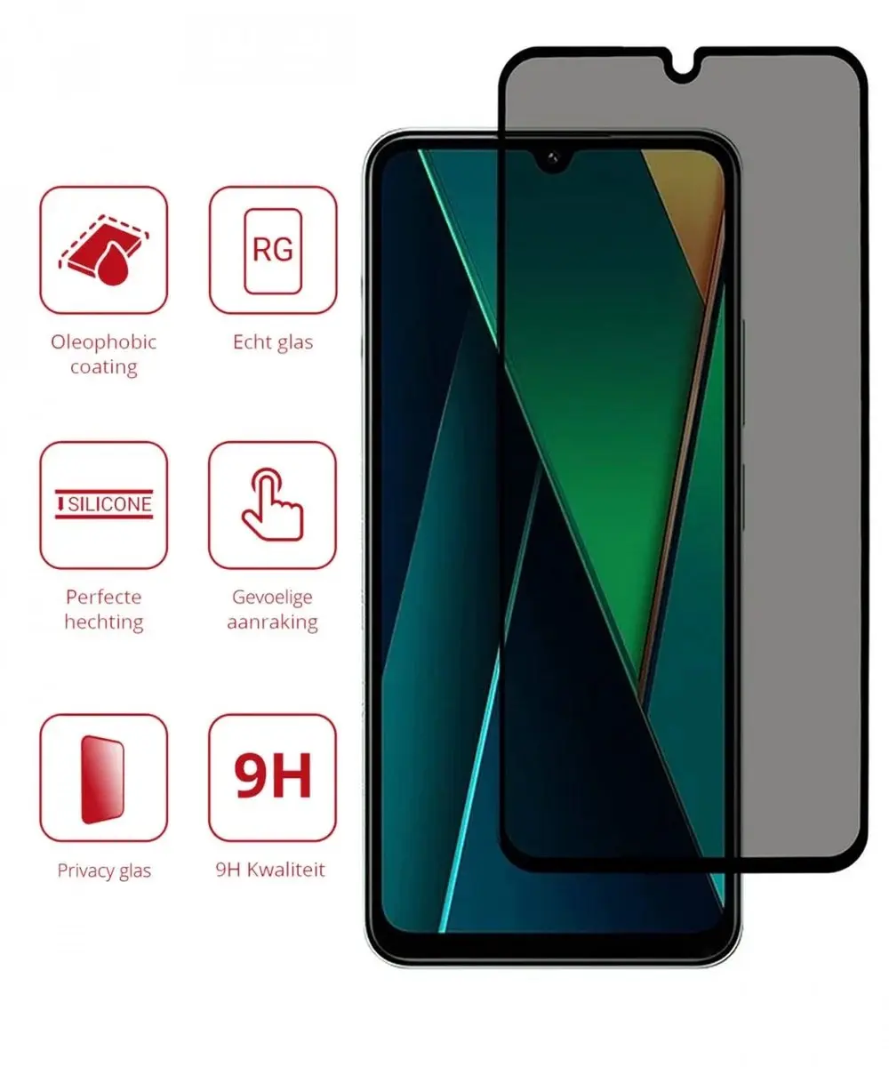 Rosso Privacy Screen Protector Xiaomi Redmi 14C - 9H Glas - 1 Stuk
