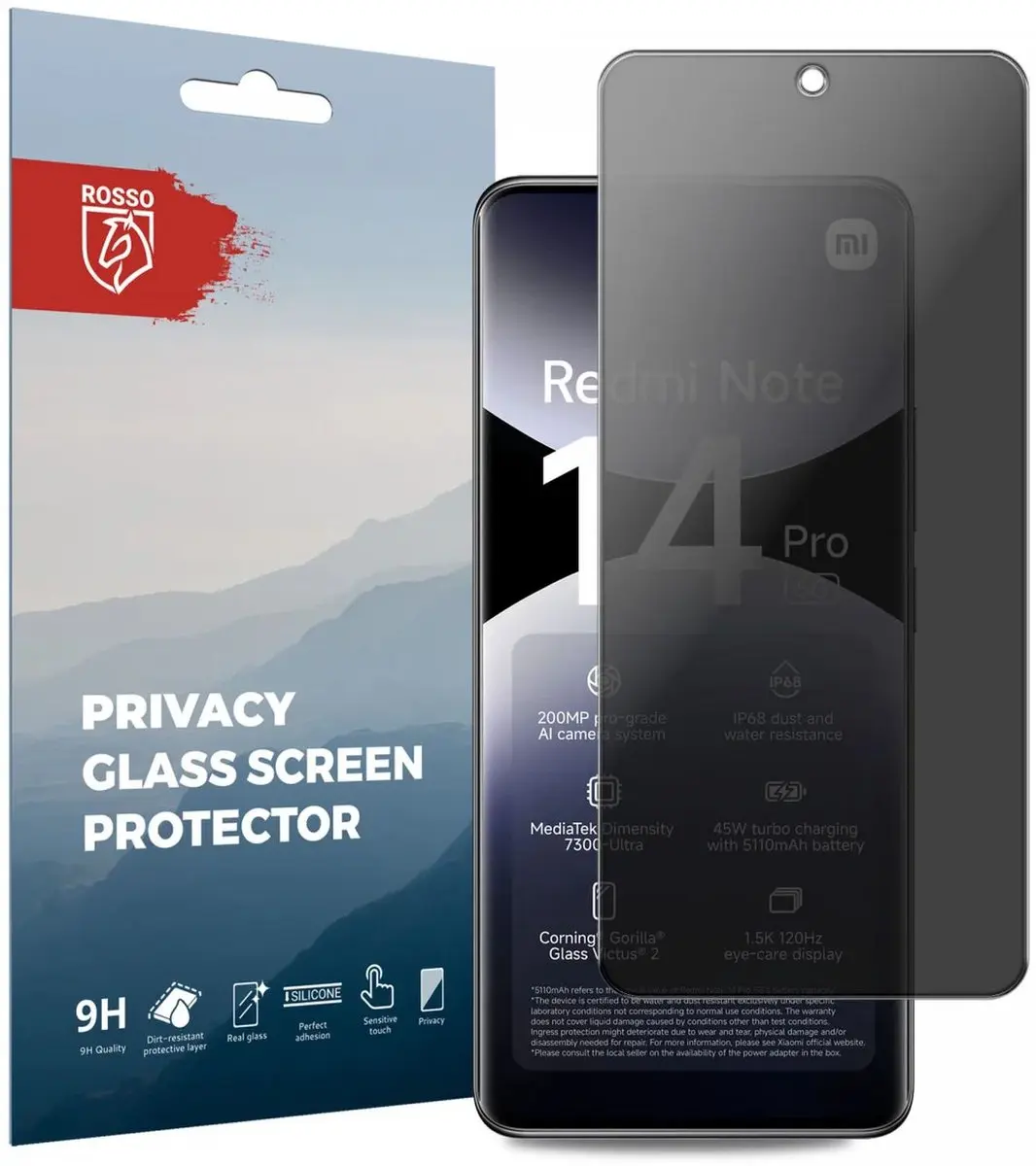 Rosso Privacy Screen Protector Geschikt voor de Xiaomi Poco X7 / Redmi Note 14 P