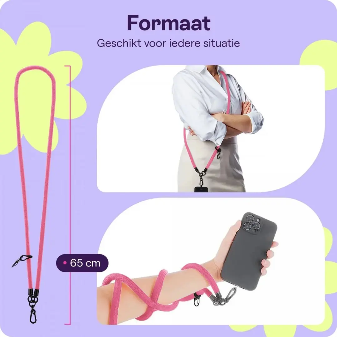 HappyCase Telefoonkoord Roze 120cm