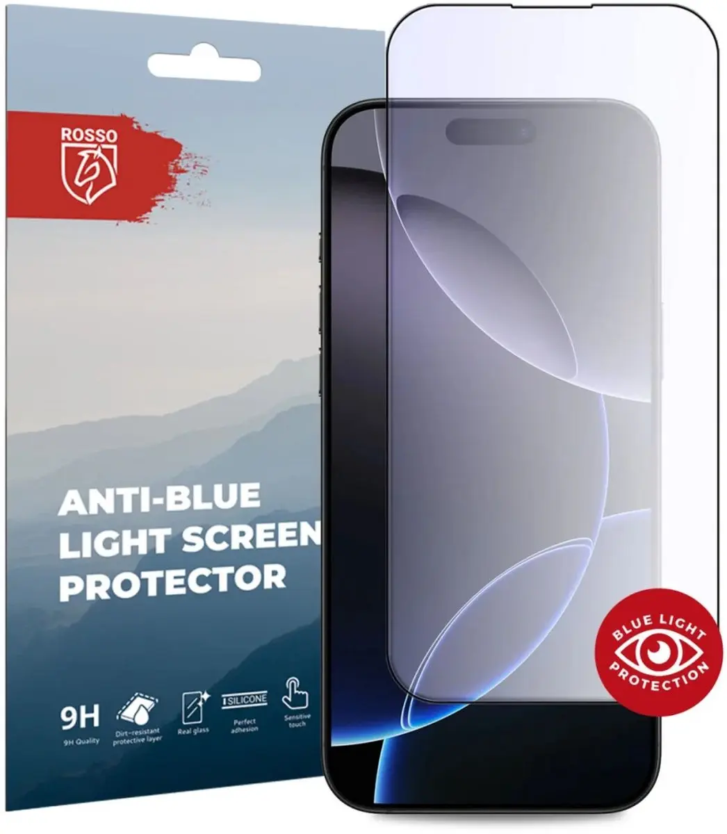 Rosso Anti-Blue Light Tempered Glass Geschikt voor Apple iPhone 16 Pro Max