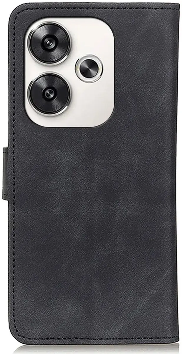 Khazneh Hoesje Xiaomi Poco F6 Retro Wallet - 2 Pasjes - Zwart