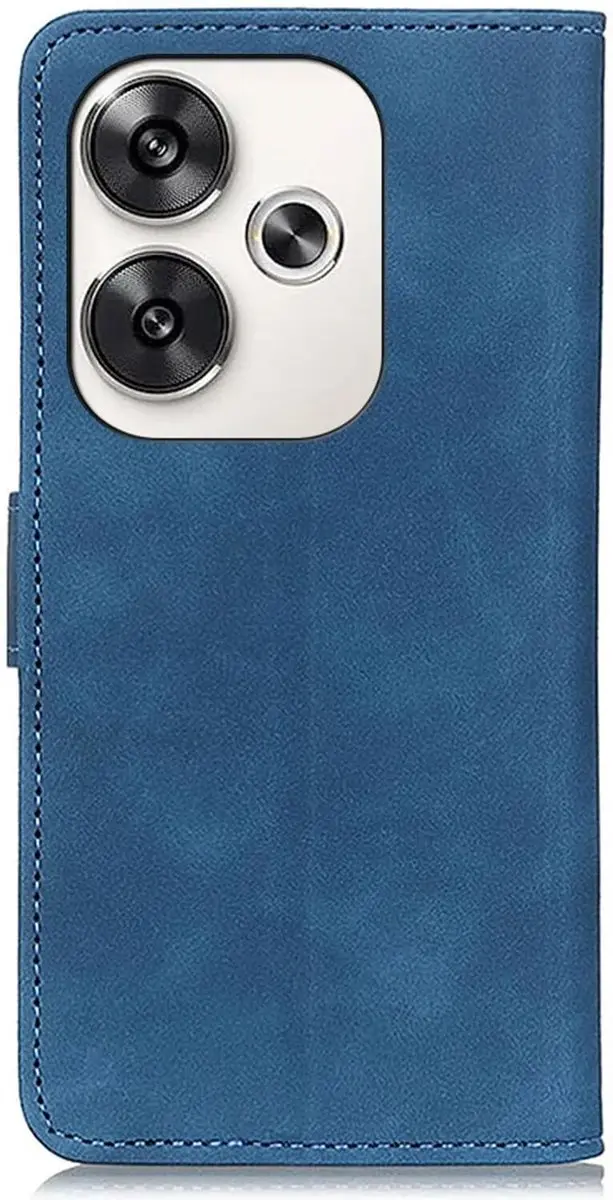 Khazneh Hoesje Xiaomi Poco F6 Retro Wallet - Blauw