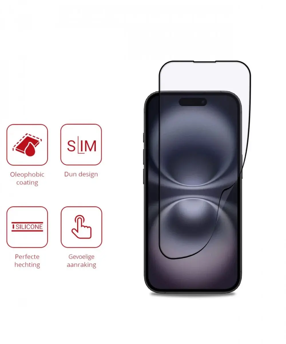 Rosso Hybrid Glass iPhone 16 Screen Protector - Ultradun