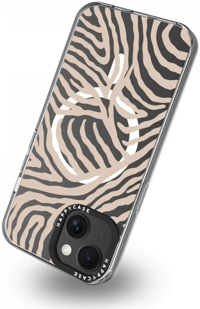 HappyCase Joy Hoesje iPhone 15 - MagSafe - Safari Tiger Print