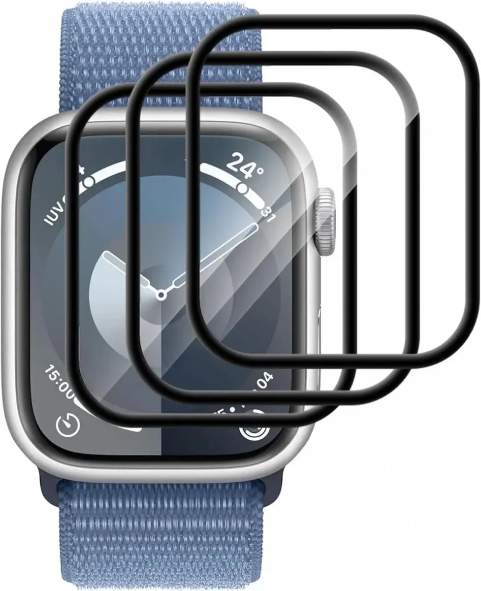 Rosso Hybrid Glass Apple Watch 41mm - PMMA Glas - 3 Stuks
