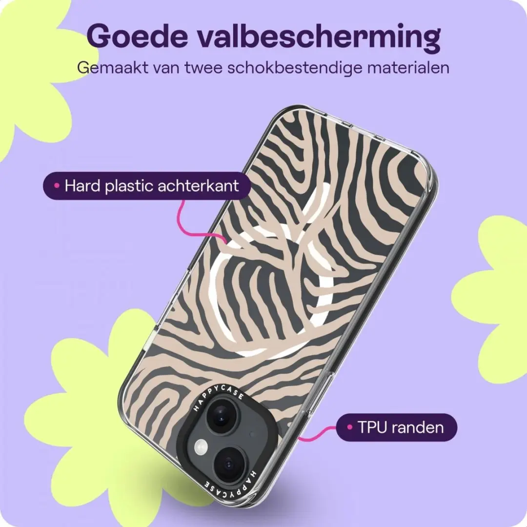 HappyCase Joy Hoesje iPhone 13/14/16e - MagSafe - Safari Tiger Print
