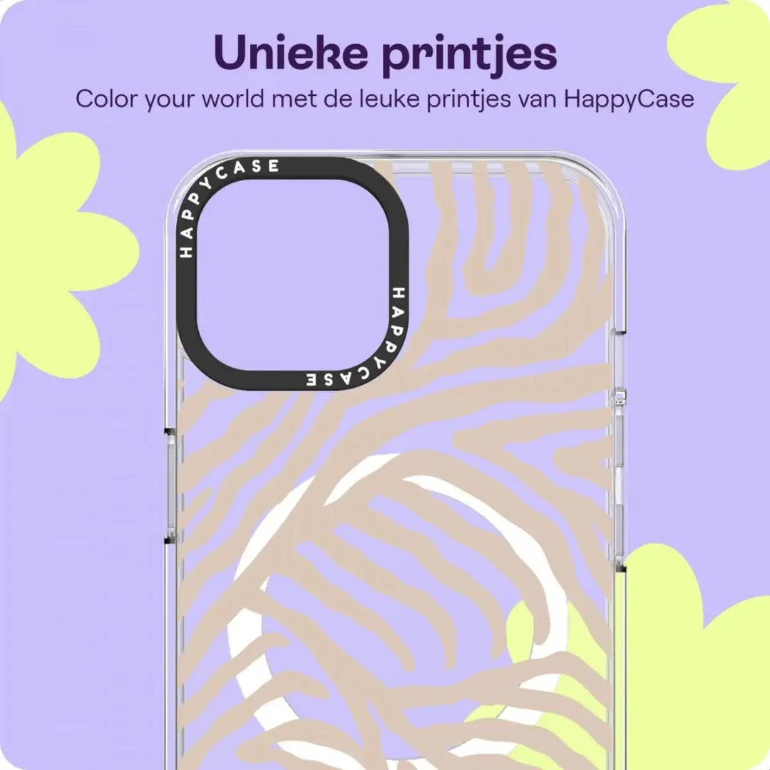 HappyCase Joy Hoesje iPhone 13/14/16e - MagSafe - Safari Tiger Print