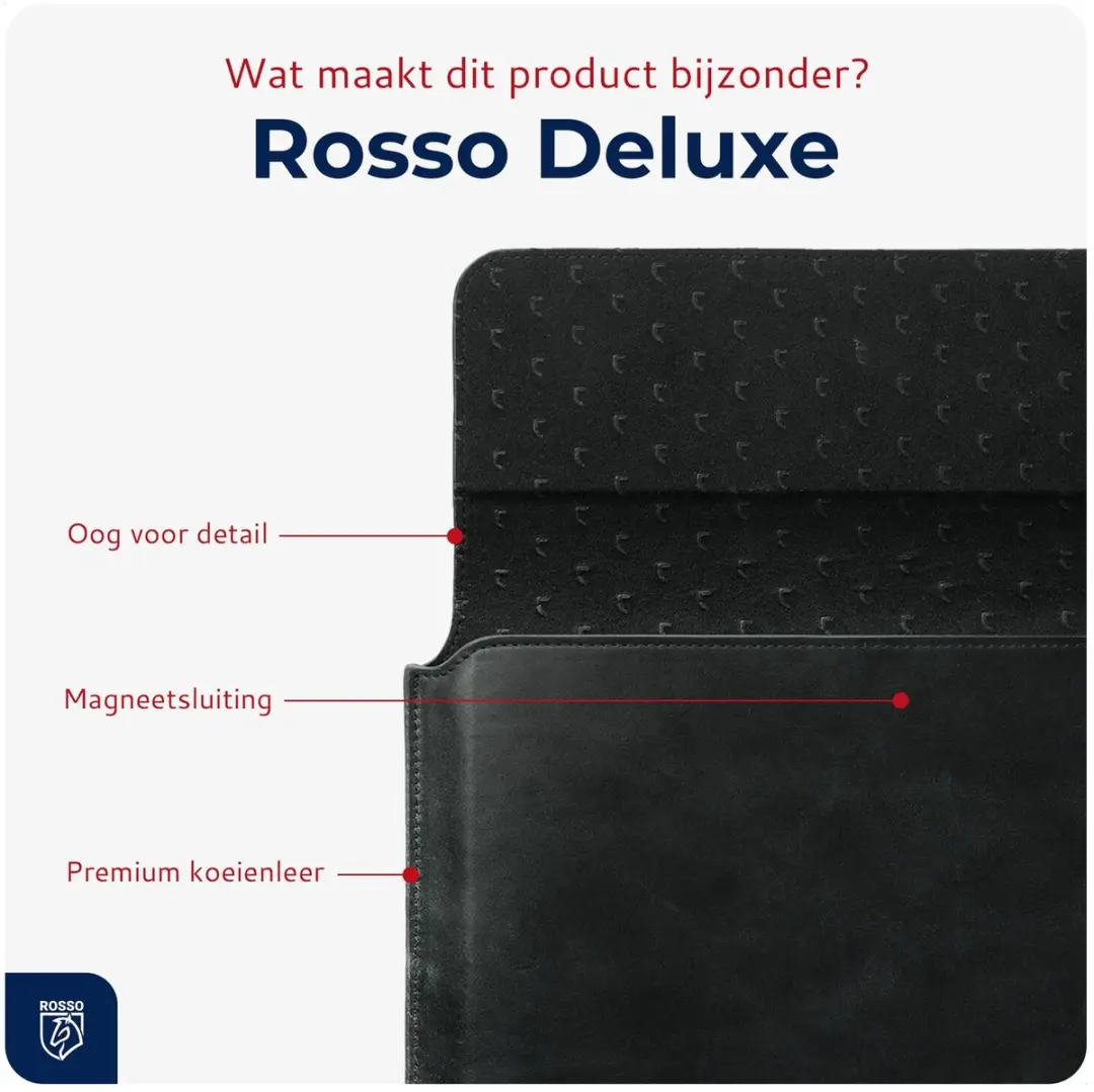 Rosso Deluxe Sleeve 216807 Laptophoes - 32x25cm - Zwart