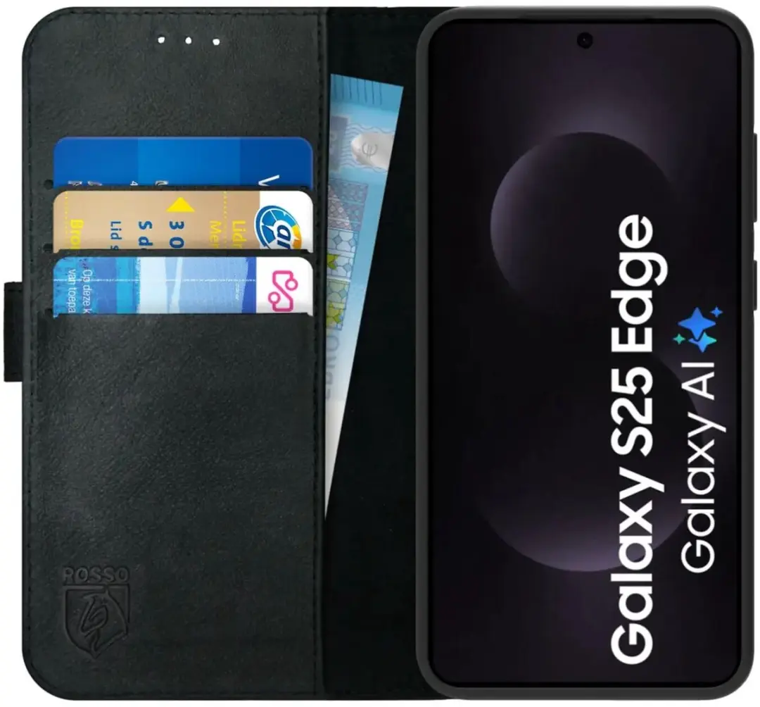 Rosso Deluxe Echt Leer Hoesje Geschikt voor Samsung Galaxy S25 Edge