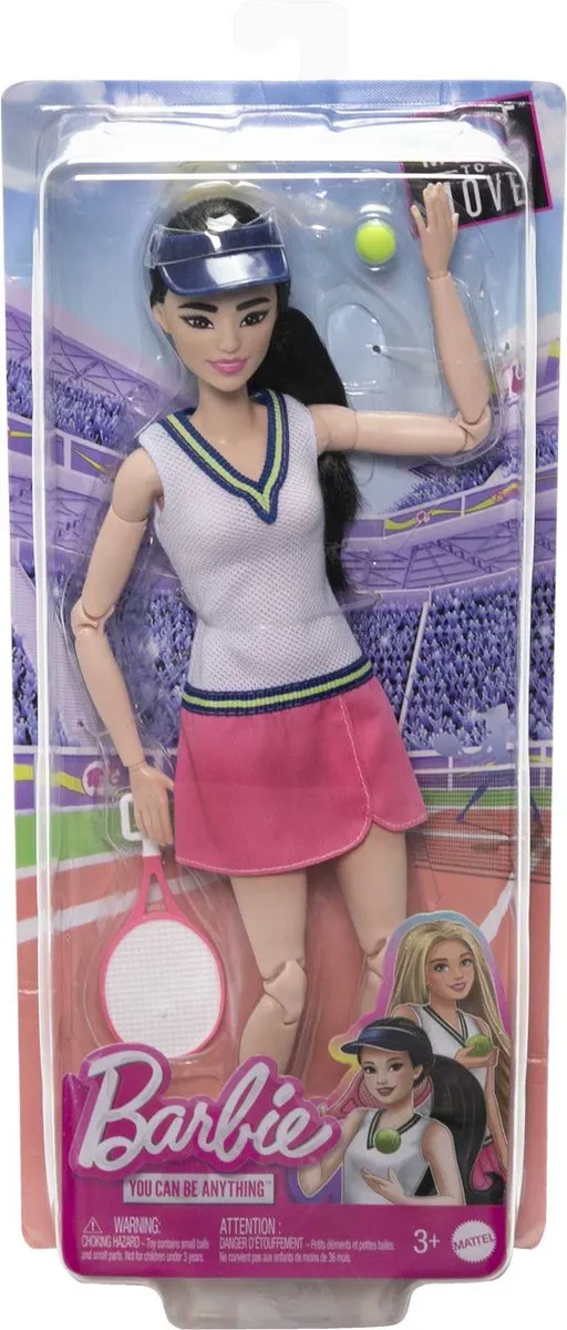 Barbie Made to Move Tennisspeelster Pop - Meerkleurig - afbeelding 5 van 6
