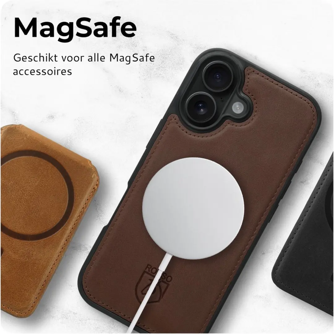 Rosso Elite 218790 Hoesje iPhone 17 Pro - Bruin - 3 Pasjes
