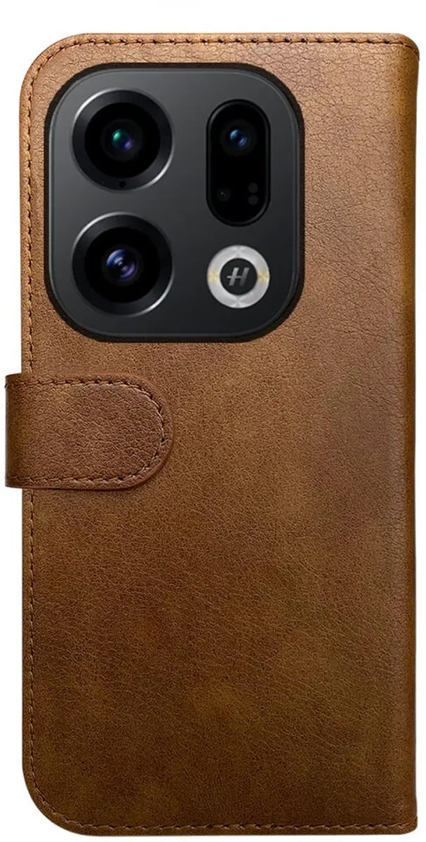 Rosso Element 245913 Wallet Book Case - Oppo Find X9 - 3 Pasjes - Bruin