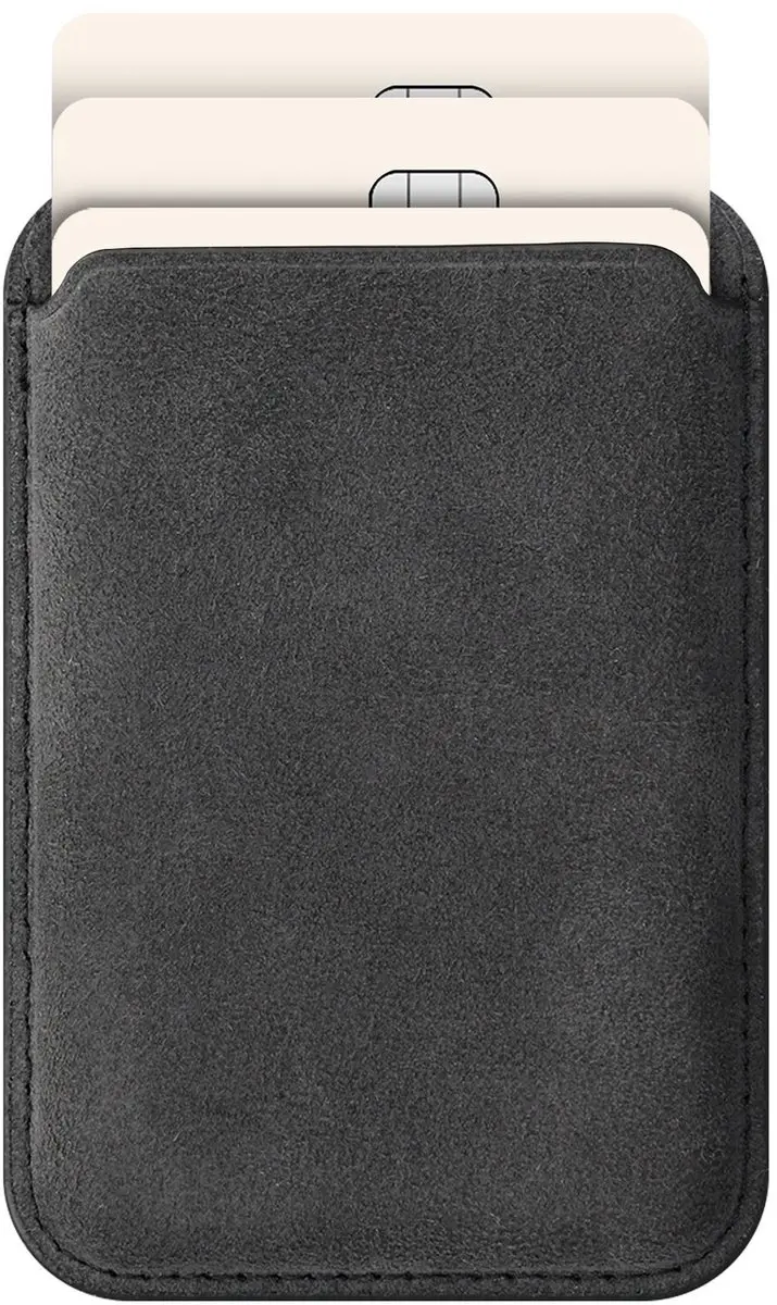 Rosso Avanti iPhone 17 Pro Hoesje - Grijs Alcantara - 3 Pasjes