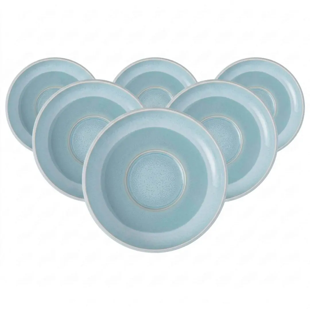 Espressountertassen Perlemor Aqua ø 12 cm Set van 6