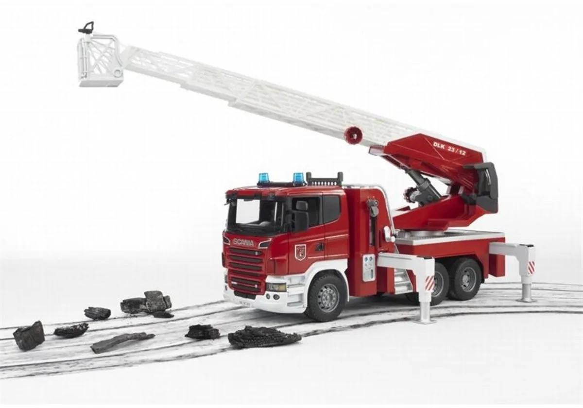 Bruder Scania R-Serie Brandweerwagen 1:16 - Rood/Wit/Grijs